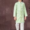 Majestic Pista Colored Designer Kid’s Kurta Pajama Set for Festivals, Engagement, Reception, and Party