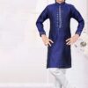 Splendid Navy Blue Colored Designer Kid’s Kurta Pajama Set for Festivals, Weddings, and Party