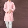 Attractive Pink Colored Designer Kid’s Kurta Pajama Set for Festivals, Engagements, Reception, and Party