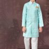 Aesthetic Light Firozi Colored Designer Kid’s Kurta Pajama Set for Festivals, Engagements, Reception, and Party