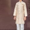 Awesome Gold Colored Designer Kid’s Kurta Pajama Set for Festivals, Engagements, Reception, and Party