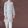 Delightful Grey Colored Designer Kid’s Kurta Pajama Set for Festivals and Party