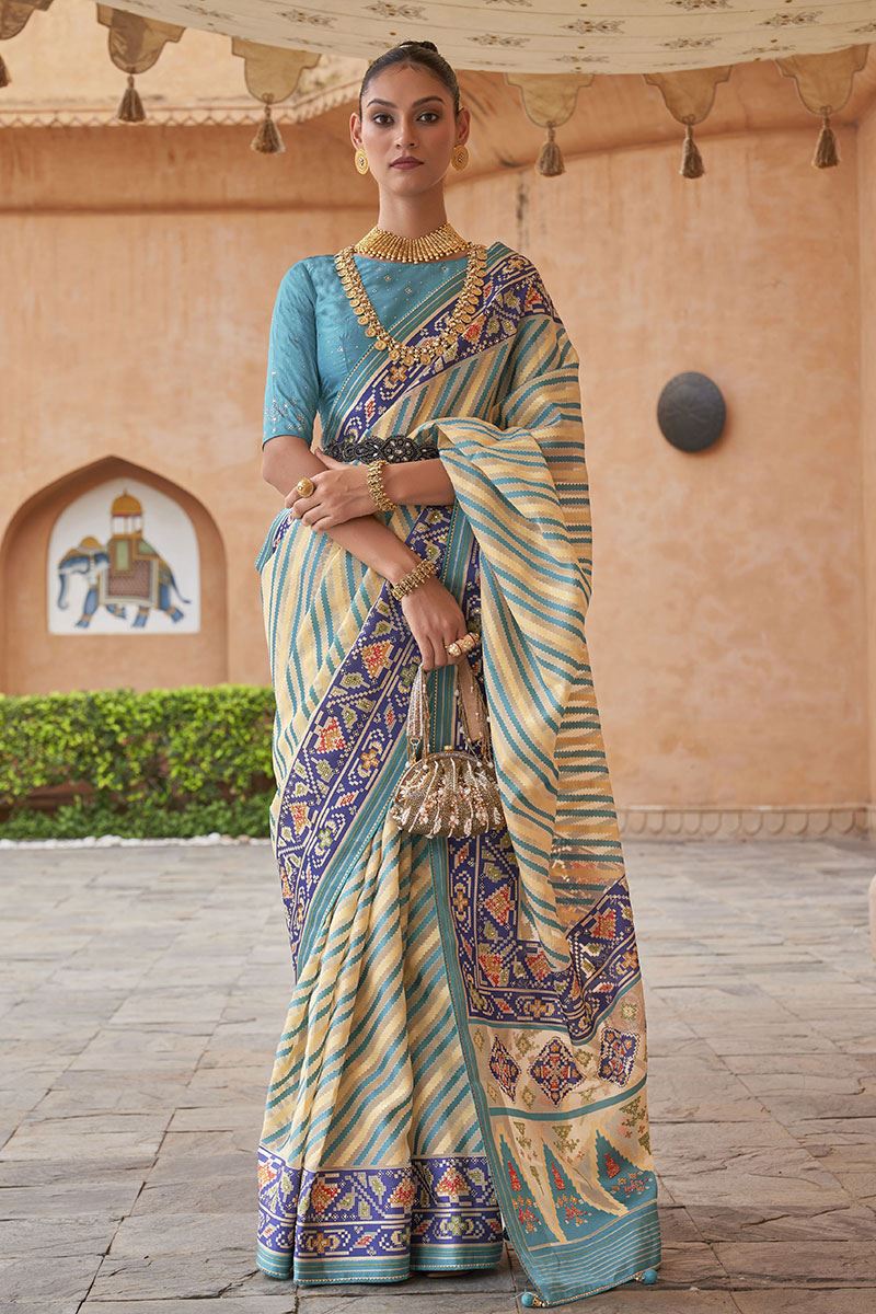 Enticing Pure Brasso Designer Saree for Festival, Sangeet, and Party