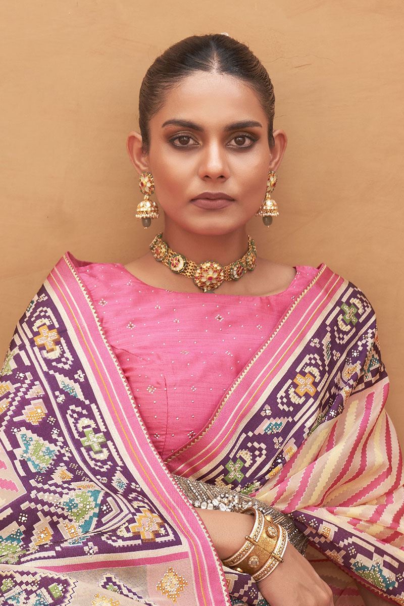 Beautiful Pure Brasso Designer Saree for Festival, Sangeet, and Party