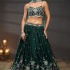 Stylish Green Designer Indo-Western Lehenga Choli for Mehendi, Engagement and Reception