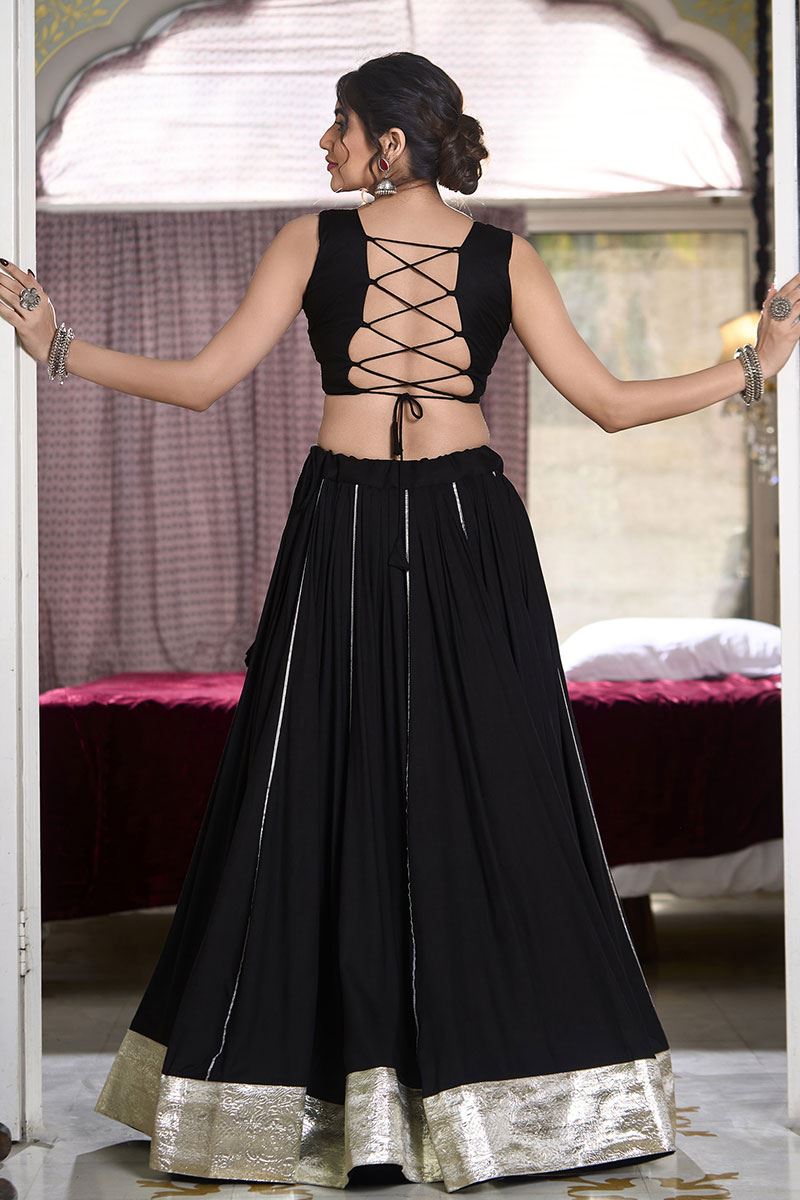 Enticing Black Designer Lehenga Choli for Navratri Festival