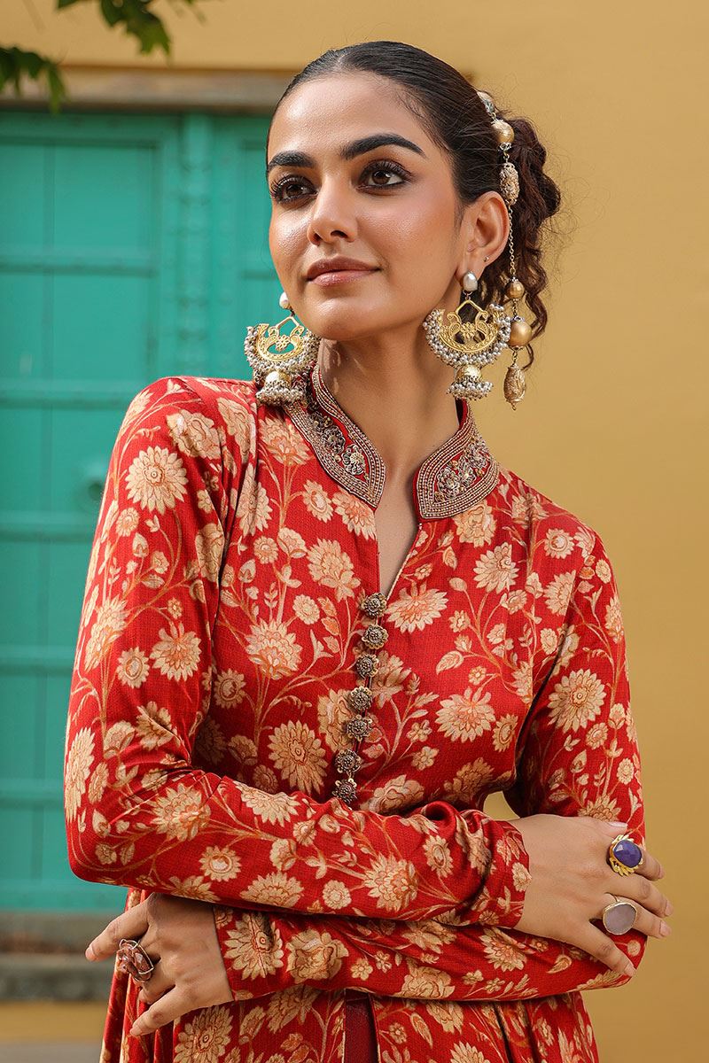 Lovely Red Designer Gown for Reception, Party and Festivals