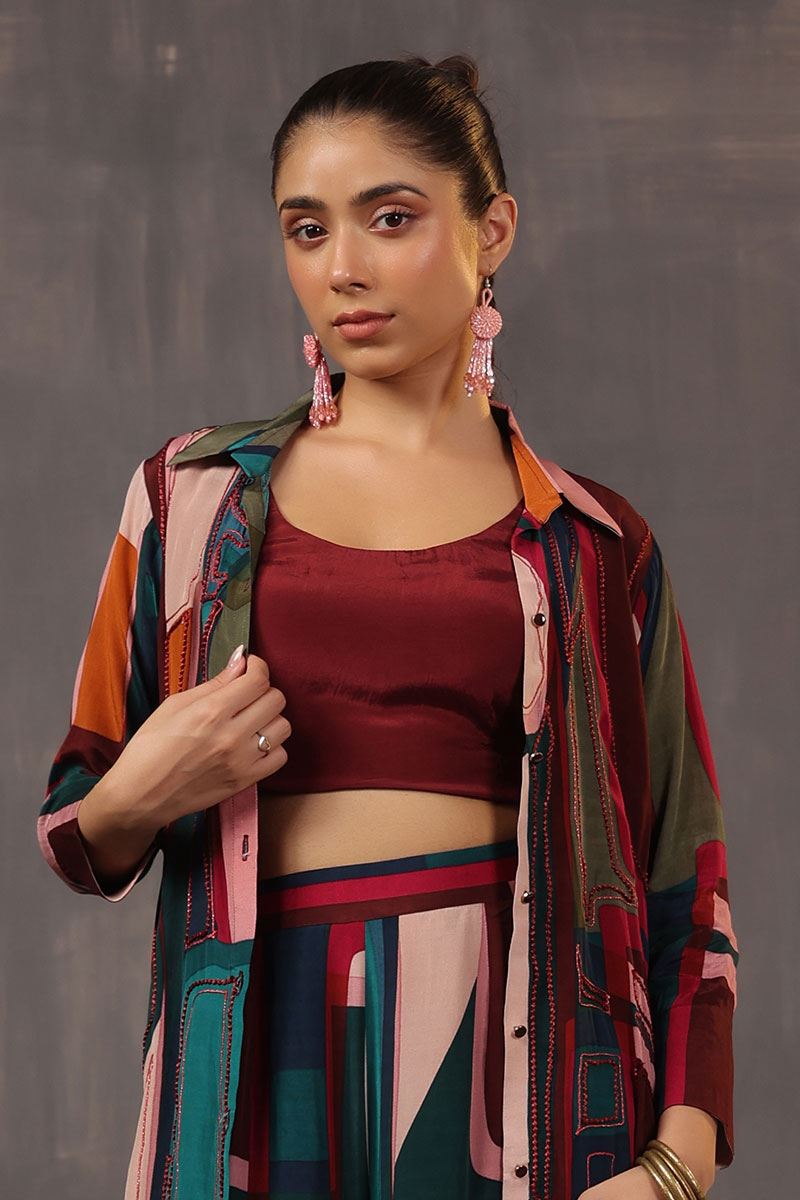 Dazzling Printed Designer Palazzo Suit for Party