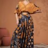 Vibrant Brown and Black Designer Palazzo Suit for Party