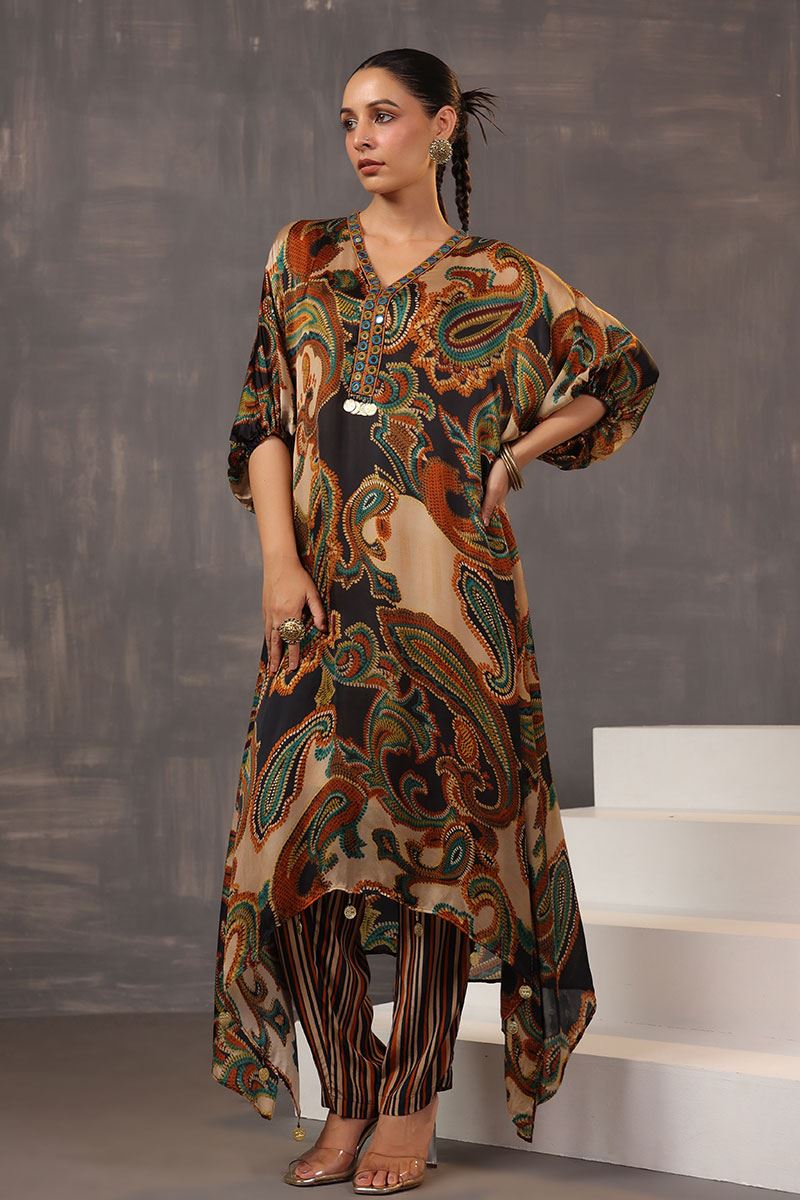 Royal Paisley Printed Designer Straight Cut Suit for Party and Festive Wear