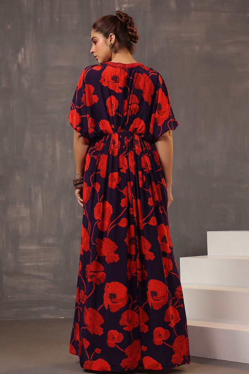 Outstanding Purple Floral Printed Designer Gown for Party and Sangeet