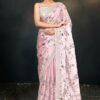 Gorgeous Satin Silk Designer Saree for Engagement and Reception
