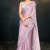 Amazing Lavender Designer Saree for Engagement and Reception