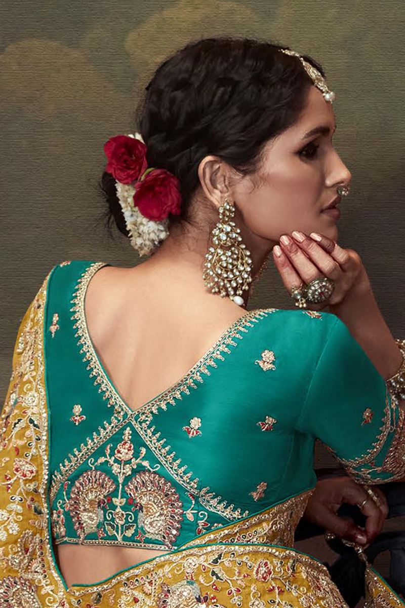 Alluring Pure Silk Designer Saree for Haldi, Wedding and Reception