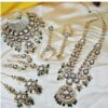 Magnificent Dark Green Designer Wedding Necklace Set for Wedding, Reception, and Mehendi