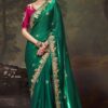 Charismatic Pure Silk Designer Saree for Mehendi, Wedding and Reception