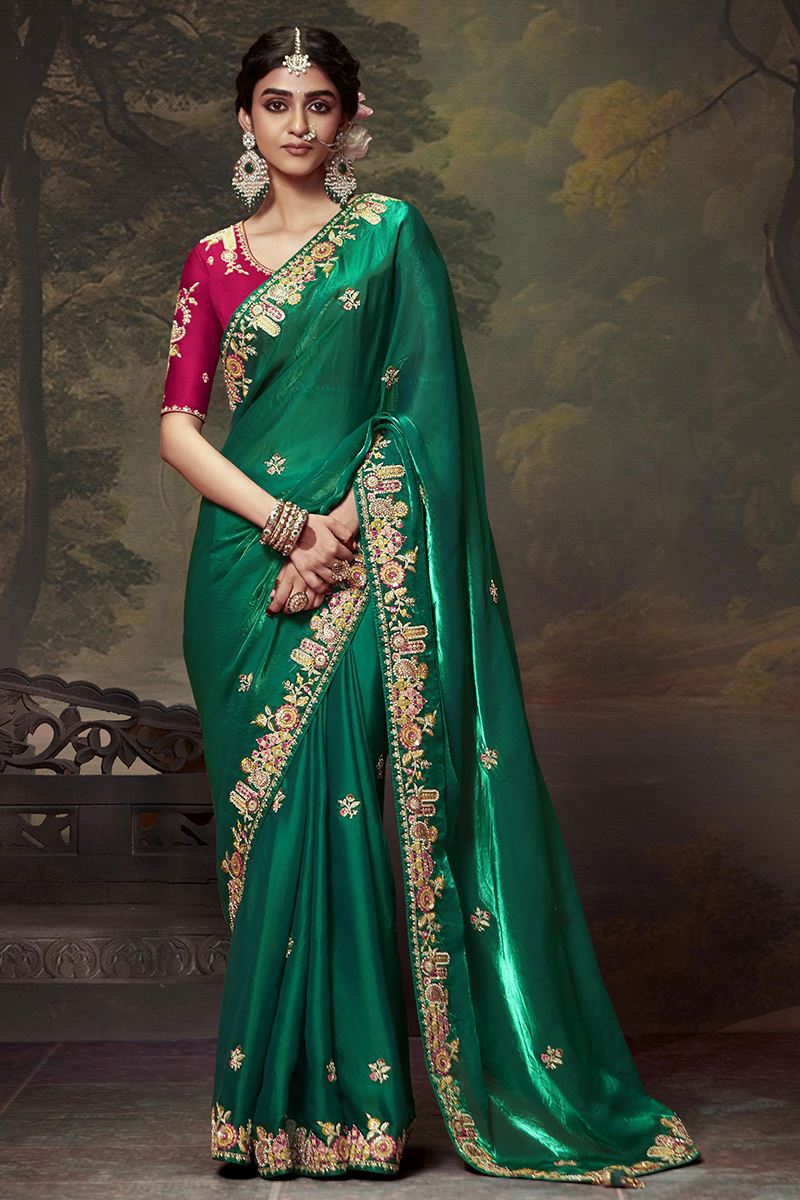 Charismatic Pure Silk Designer Saree for Mehendi, Wedding and Reception