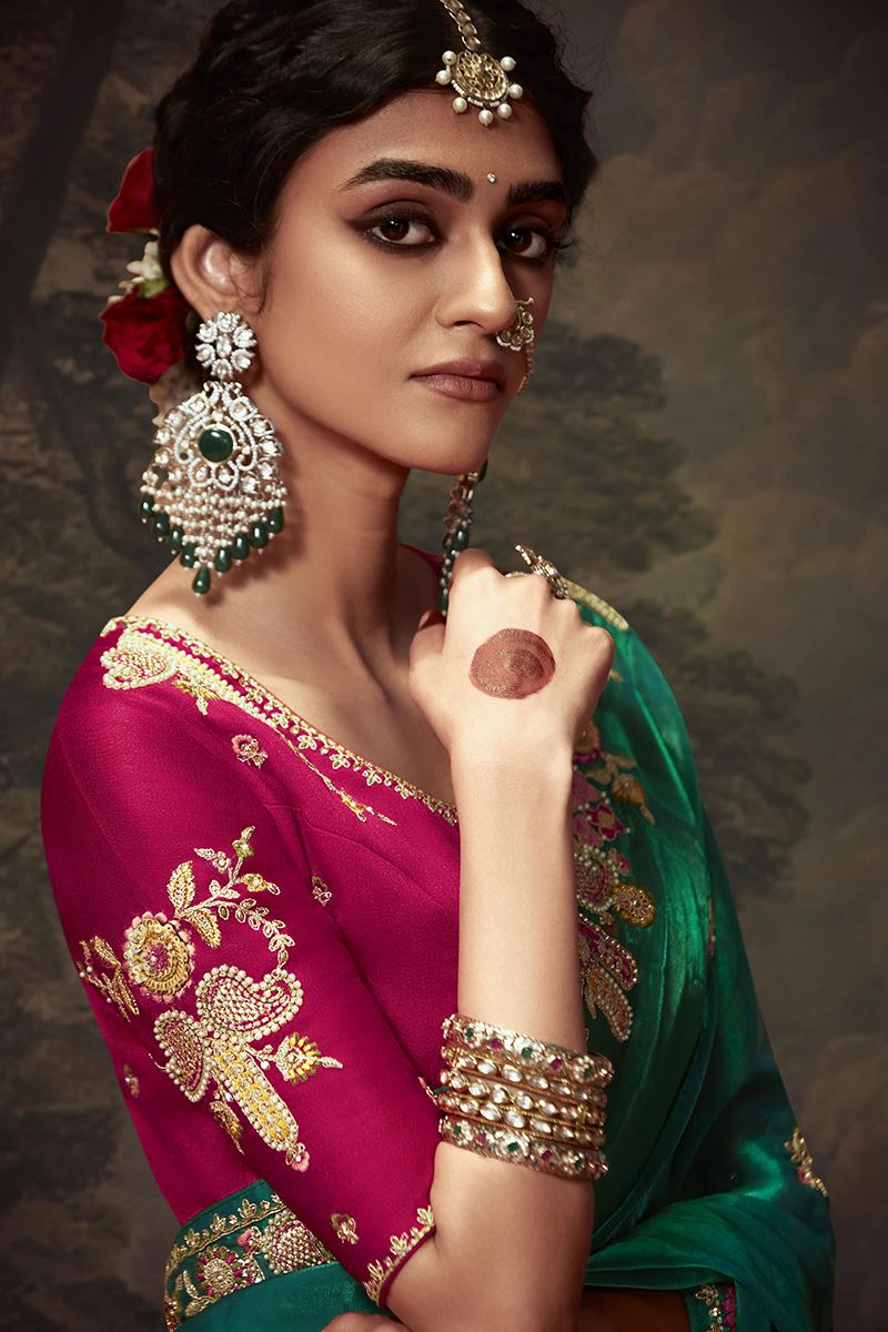Charismatic Pure Silk Designer Saree for Mehendi, Wedding and Reception