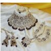 Marvelous Maroon Designer Bridal Necklace Set for Wedding and Reception