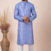 Enticing Blue Designer Kurta Pyjama Set for Engagement, Reception, Festivals, and Party