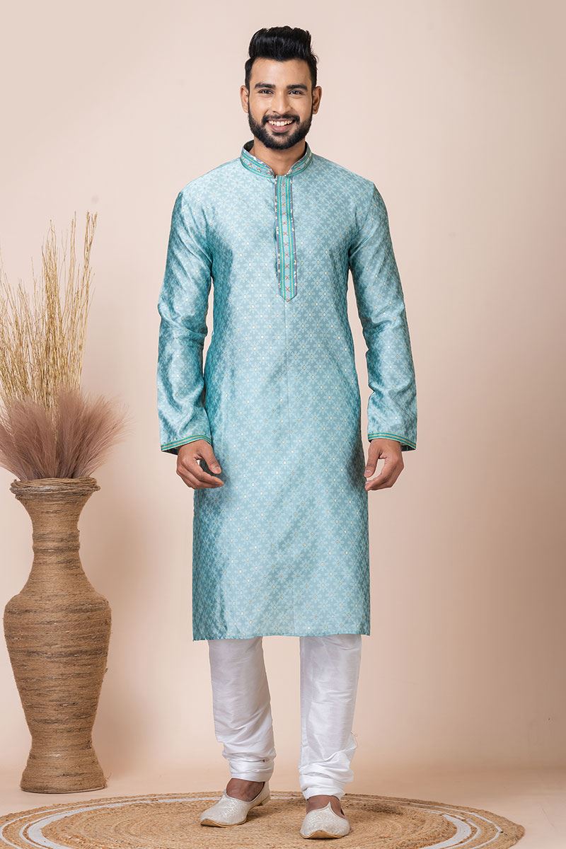 Royal Sea Green Designer Kurta Pyjama Set for Engagement, Reception, Festivals, and Party