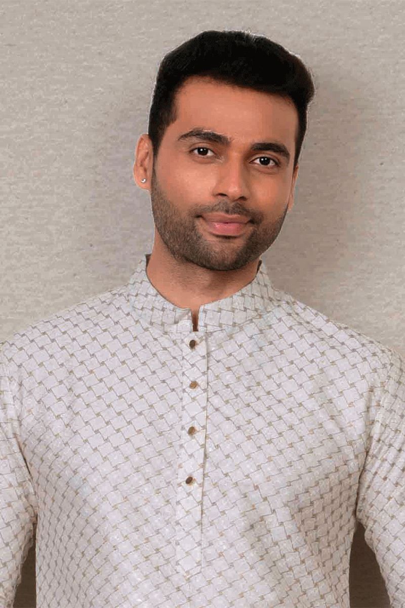 Classy Cream Designer Kurta Pant Set for Engagement and Festival