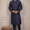 Exuberant Navy Blue Designer Kurta Pant Set for Engagement, Wedding, Reception, and Festival
