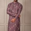 Delightful Violet Pink Designer Kurta Pant Set for Party and Festivals