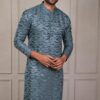 Impressive Turquoise Blue Designer Kurta Pant Set for Engagement, Reception, Wedding, Party, and Festivals
