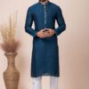 Marvelous Dark Blue Designer Kurta Pyjama Set for Engagement, Party, and Festivals