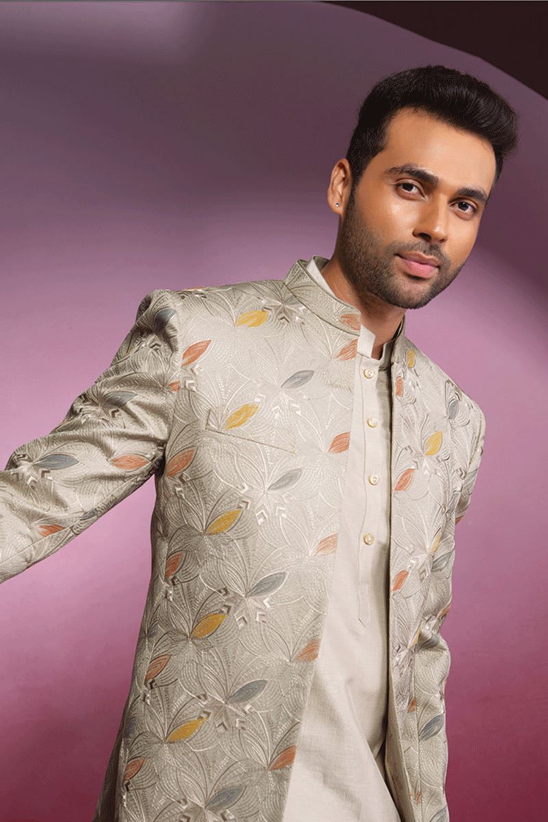 Charming Cream Designer 3-Piece Men’s Suit for Party, Engagement, and Reception