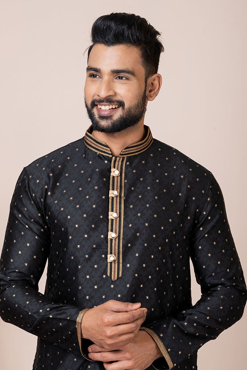 Elegant Black Designer Kurta Pyjama Set for Party