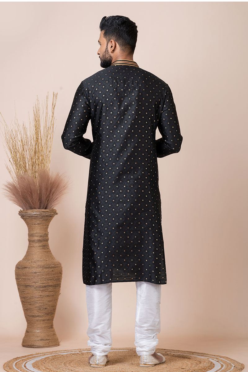 Elegant Black Designer Kurta Pyjama Set for Party