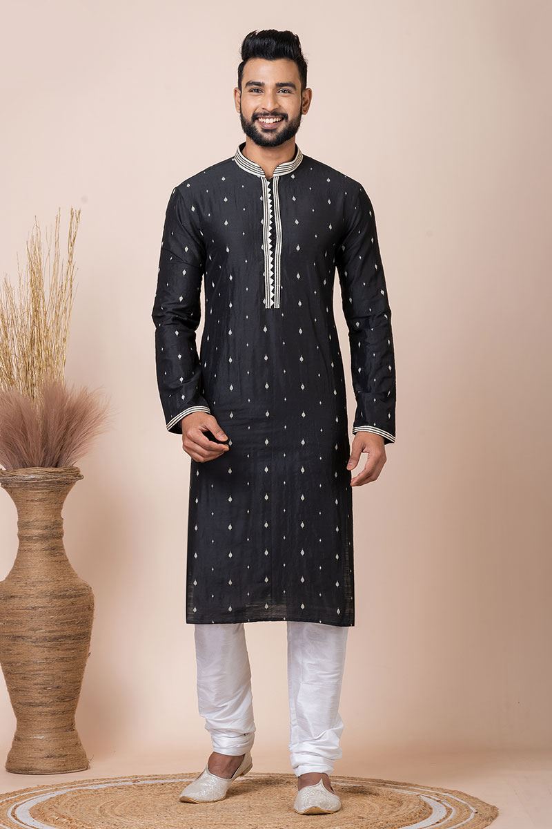 Dashing Black Designer Kurta Pyjama Set for Party