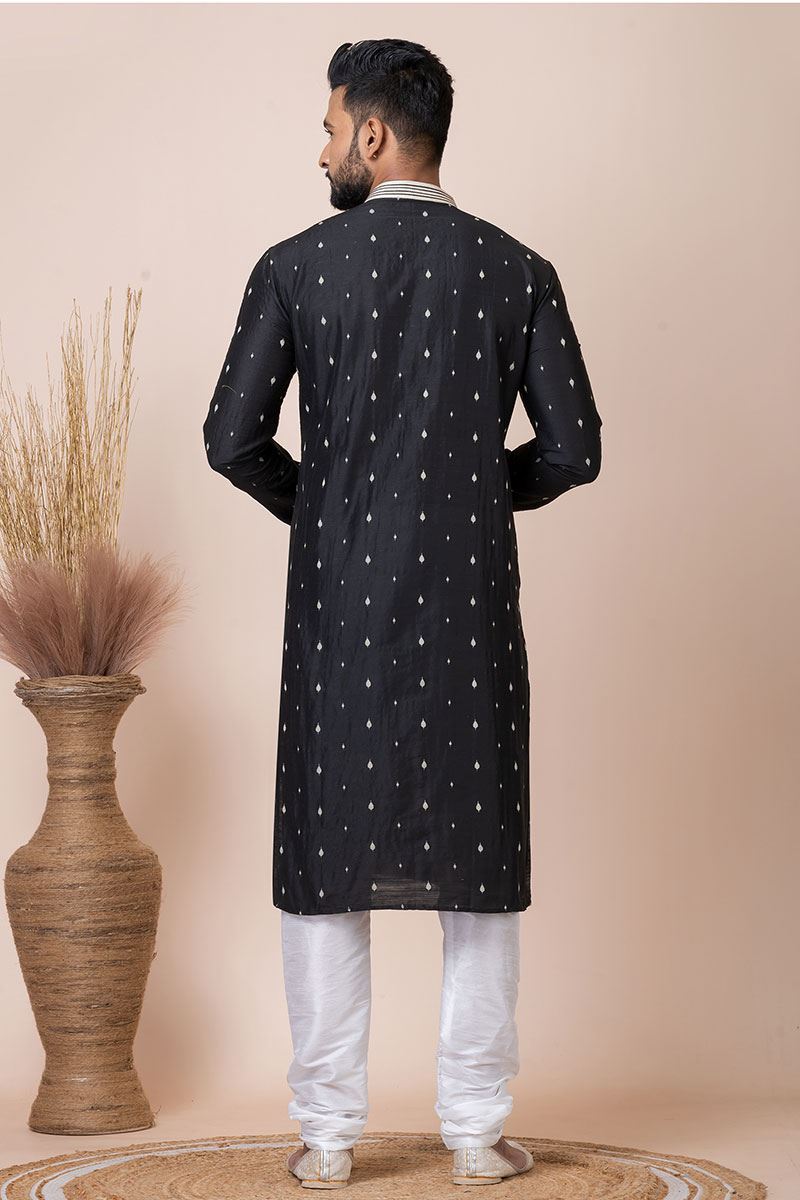 Dashing Black Designer Kurta Pyjama Set for Party