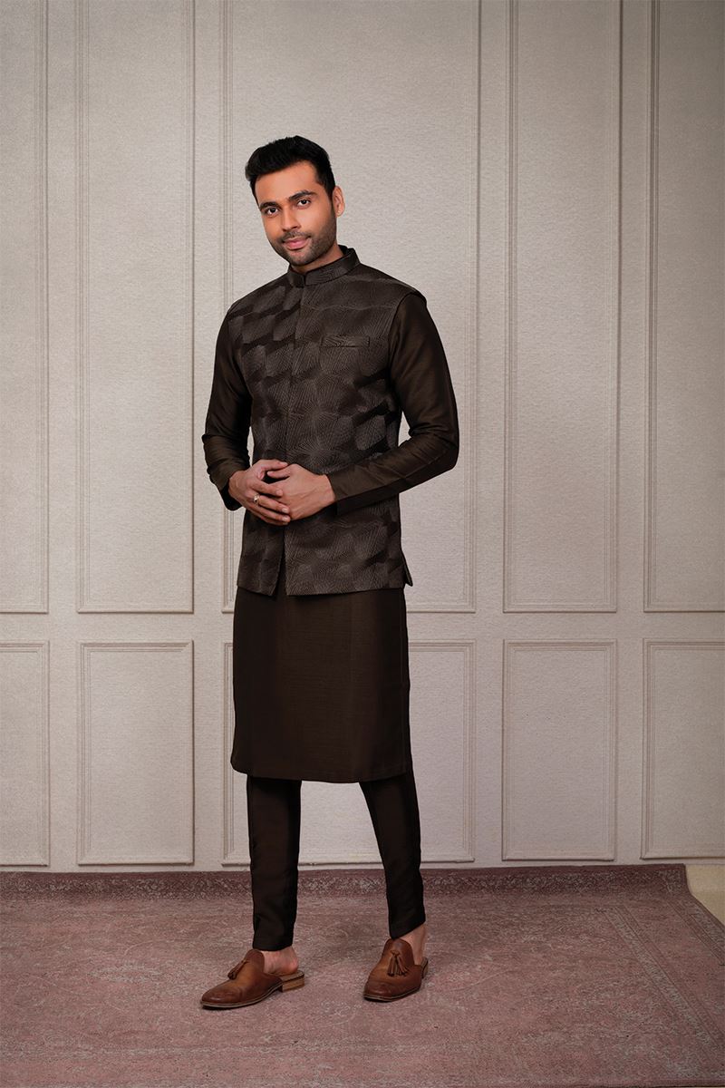 Majestic Chocolate Designer 3-Piece Men’s Suit for Wedding, Engagement, Reception, and Party