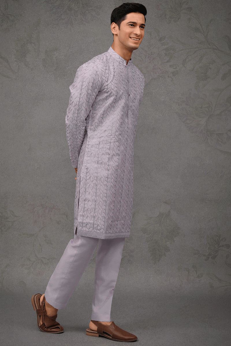 Captivating Purple Designer Kurta Pant Set for Engagement, Party and Festivals