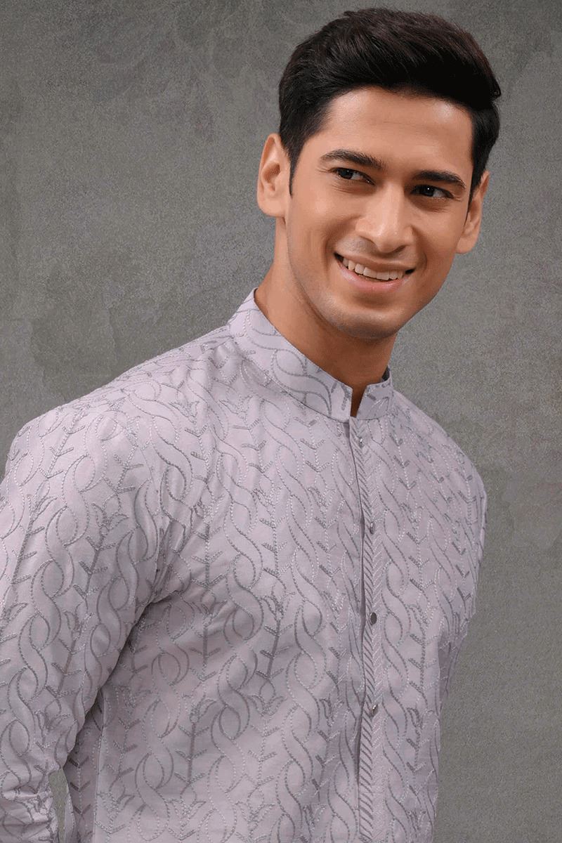 Captivating Purple Designer Kurta Pant Set for Engagement, Party and Festivals