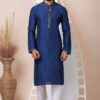 Stylish Navy Blue Designer Kurta Pyjama Set for Wedding, Party, and Festivals