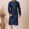 Captivating Navy Blue Designer Kurta Pyjama Set for Wedding, Reception, Party, and Festivals