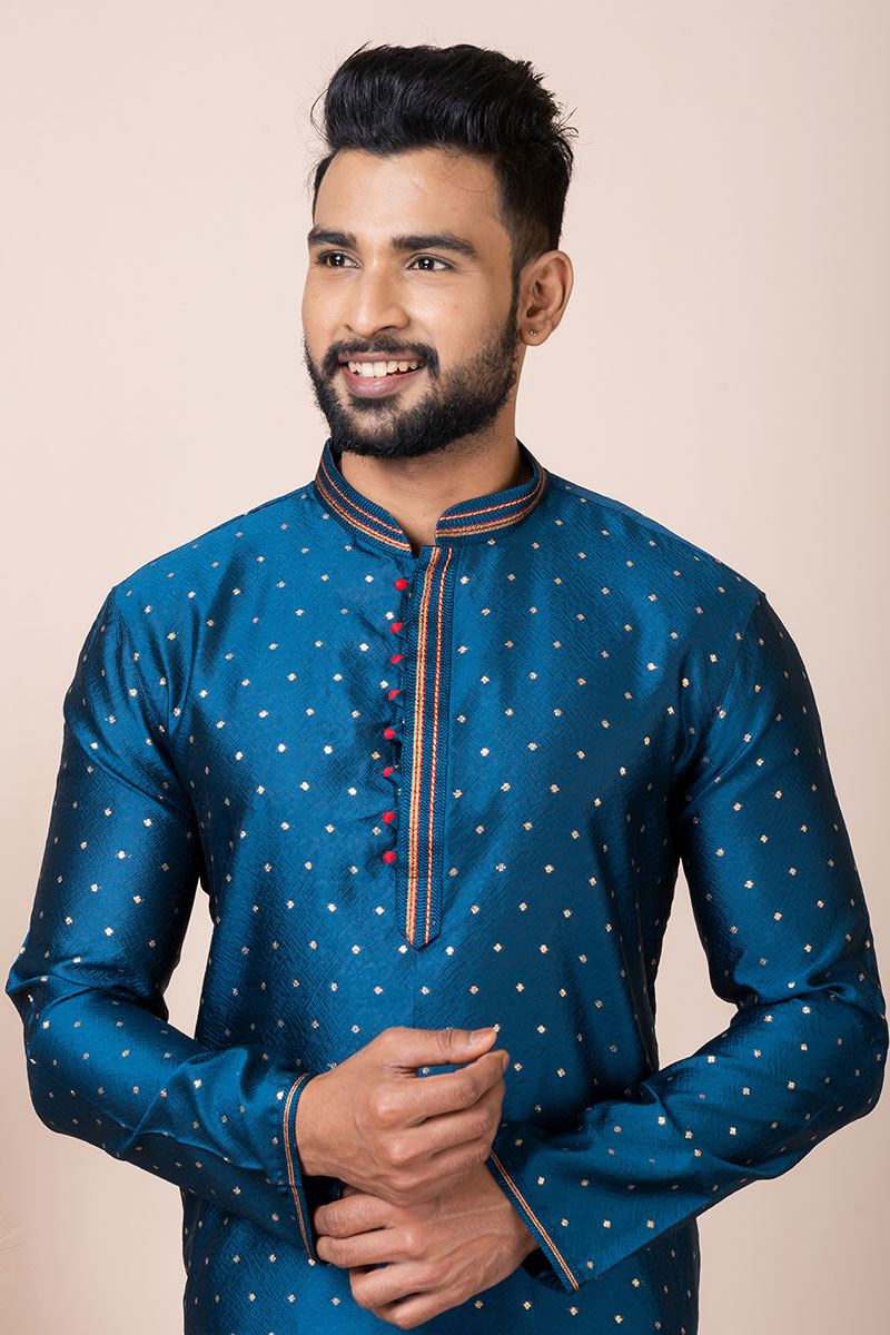 Charismatic Rama Green Designer Kurta Pyjama Set for Wedding, Reception, Party, and Festivals