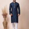 Spectacular Navy Blue Designer Kurta Pyjama Set for Wedding, Reception, Party, and Festivals
