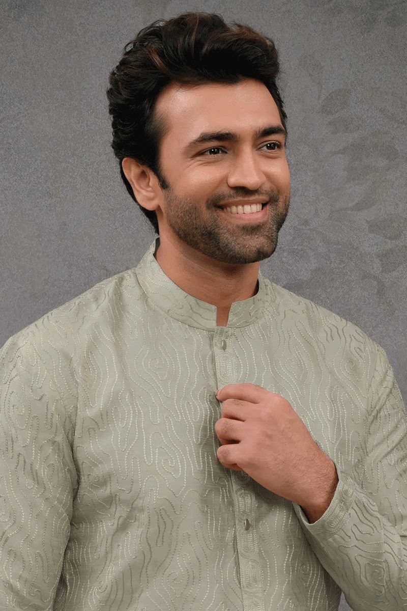 Dashing Light Mehendi Designer Kurta Pant Set for Mehendi, Party, and Festivals