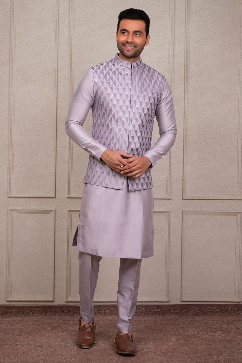 Dashing Purple Designer 3-Piece Men’s Suit for Engagement, Reception, and Party