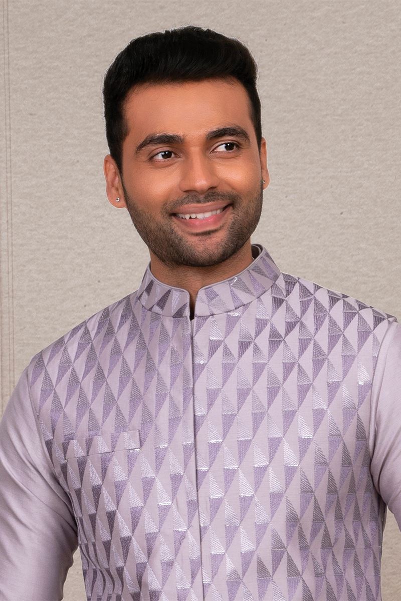 Dashing Purple Designer 3-Piece Men’s Suit for Engagement, Reception, and Party