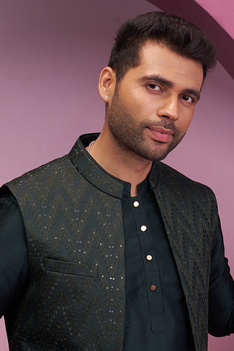 Fancy Black Designer 3-Piece Men’s Suit for Party