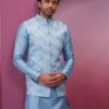 Awesome Sky Blue Designer 3-Piece Men’s Suit for Engagement and Reception