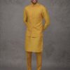 Splendid Dark Yellow Designer 3-Piece Men’s Suit for Haldi and Festivals