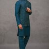 Fashionable Rama Blue Designer 3-Piece Men’s Suit for Wedding, Reception, Party, and Festivals