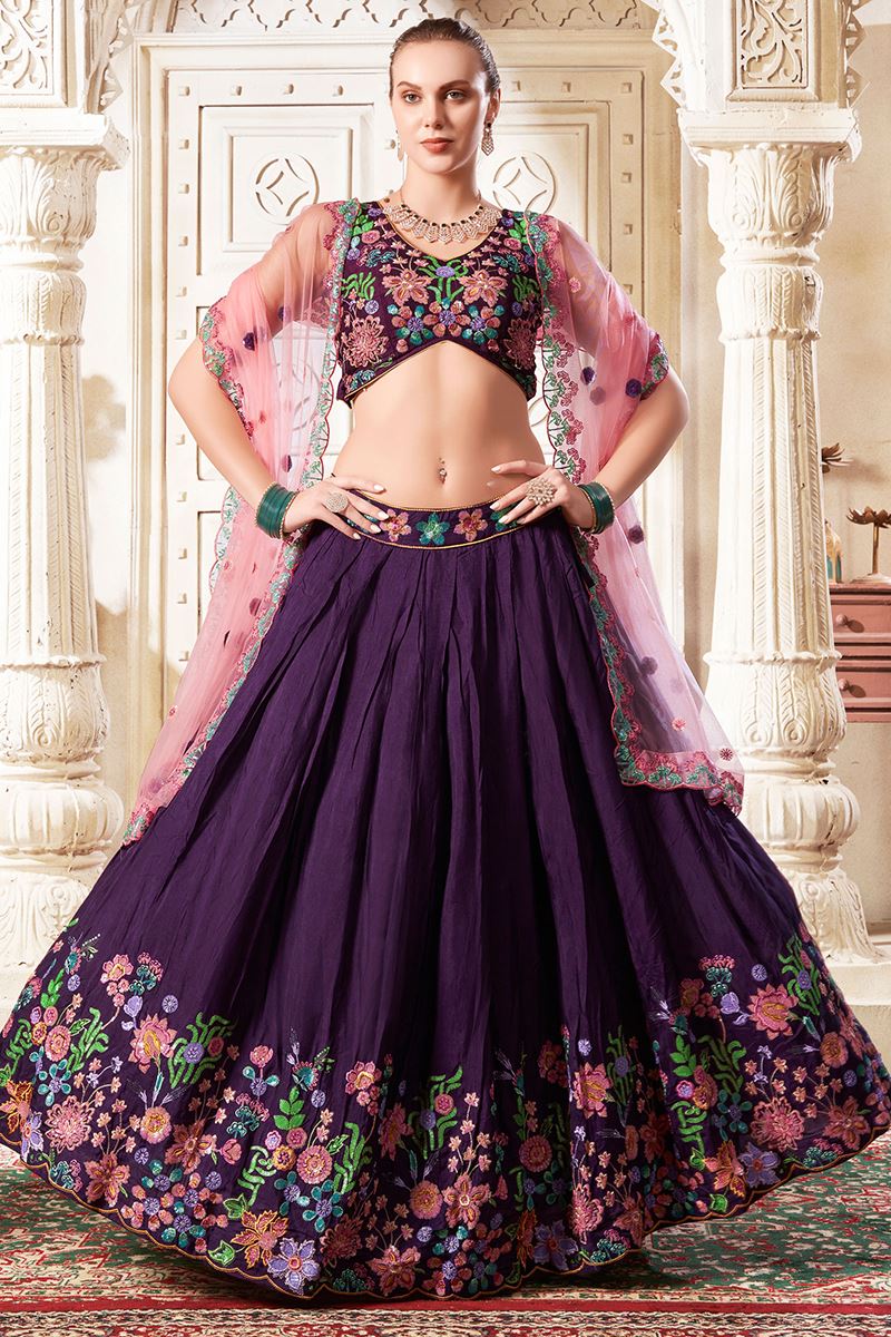 Marvelous Wine Designer Lehenga Choli for Engagement and Sangeet